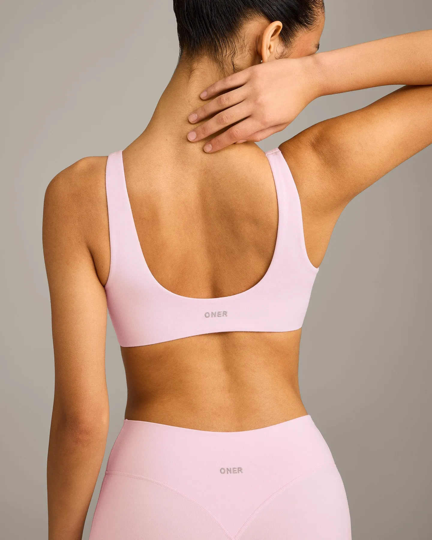 SoftMotion™ Scoop Back Bralette with Grey Logo | Soft Girl Pink sold by Oner Active product image thumbnail 5