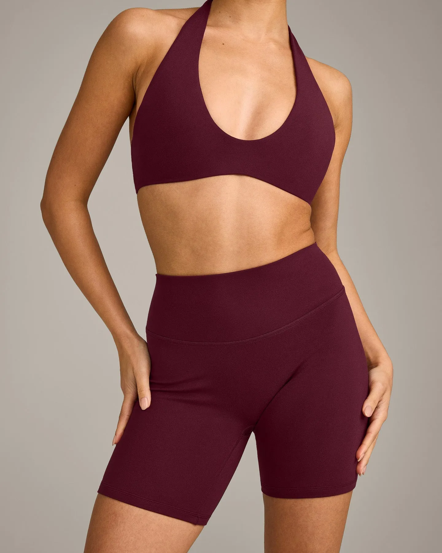 SoftMotion™ High Waisted Shorts 6" with Grey Logo | Cherry Lacquer Purple sold by Oner Active product image thumbnail 5