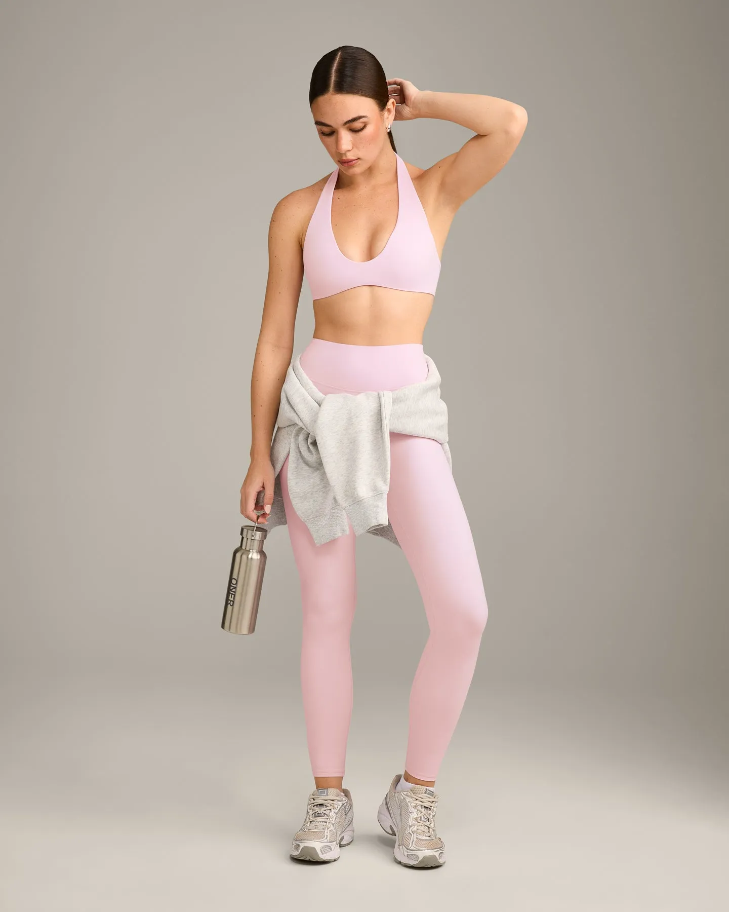 SoftMotion™ High Waisted Leggings with Grey Logo | Soft Girl Pink sold by Oner Active product image thumbnail 3