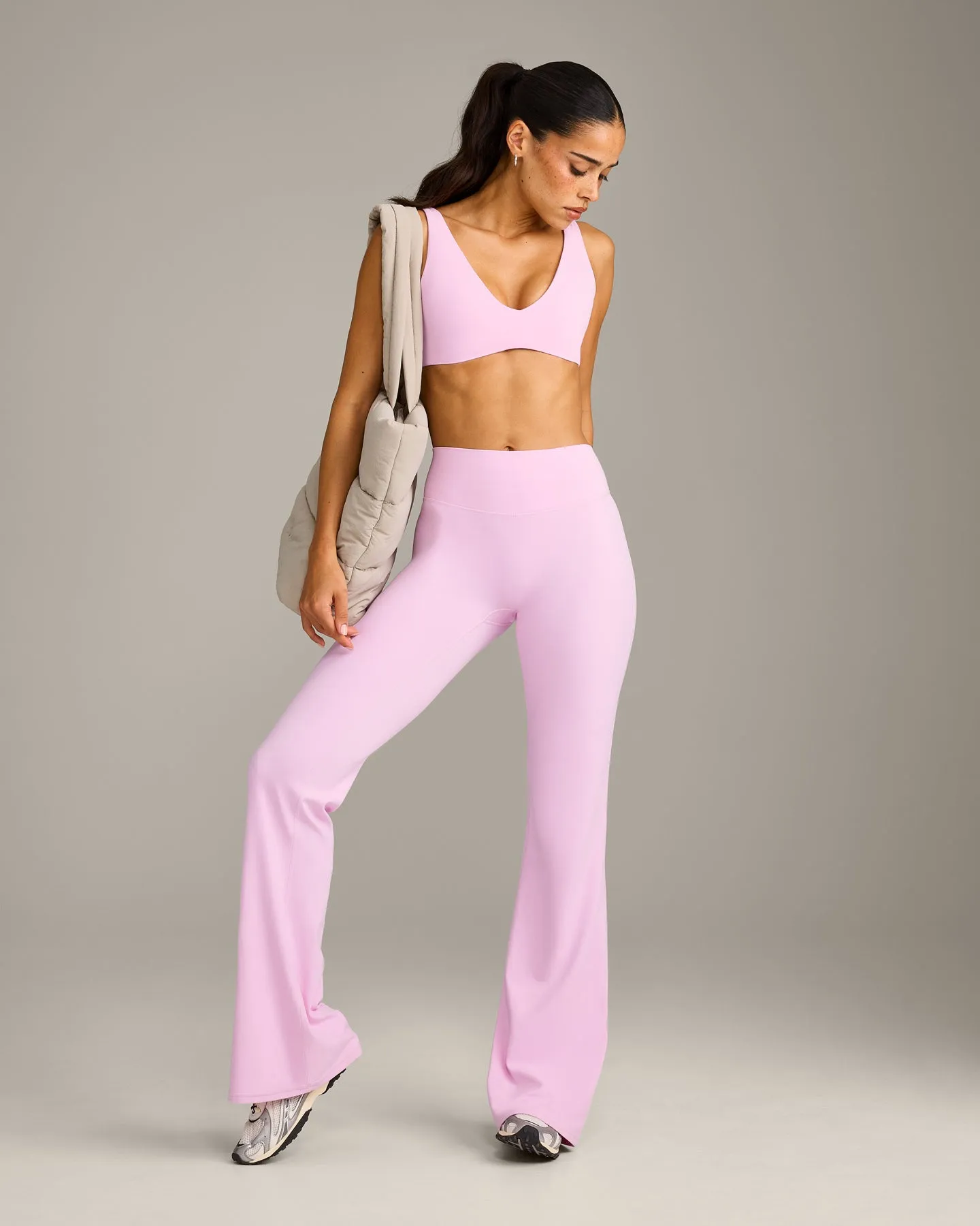 SoftMotion™ Flared Bottoms with Grey Logo | Chalk Pink sold by Oner Active product image thumbnail 3