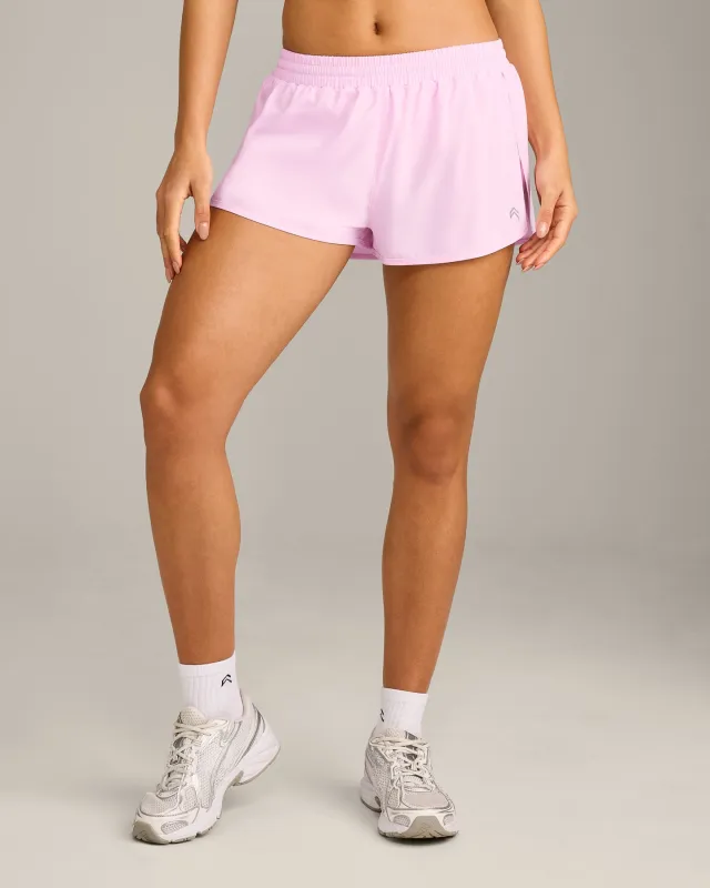 AirMove™ Lined Shorts 3" with Reflective Logo | Chalk Pink made by Oner Active
