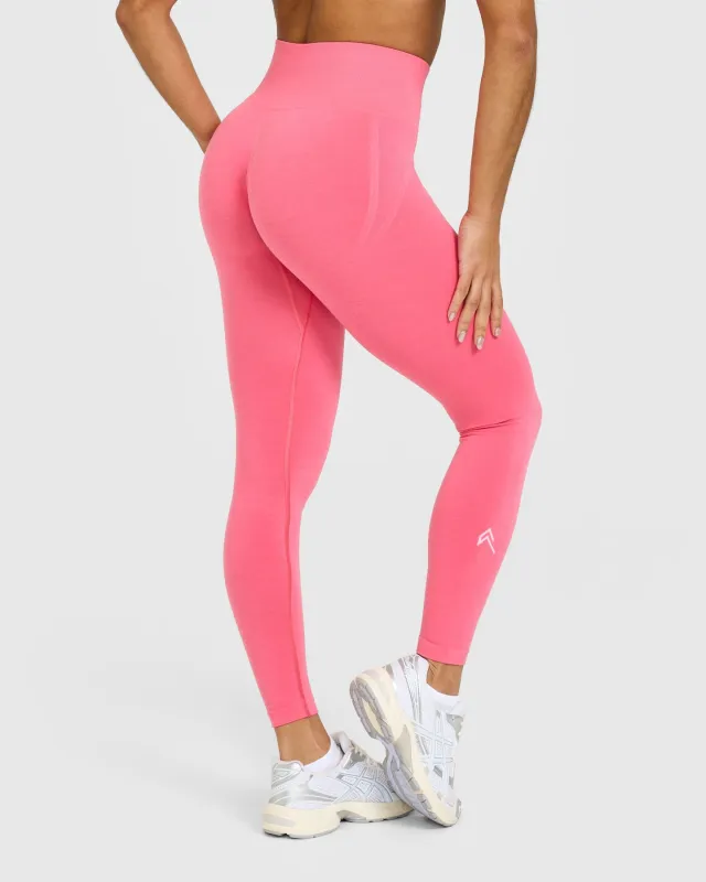 EffortlessLift™ Seamless Leggings with White Logo | Hot Girl Pink sold by Oner Active