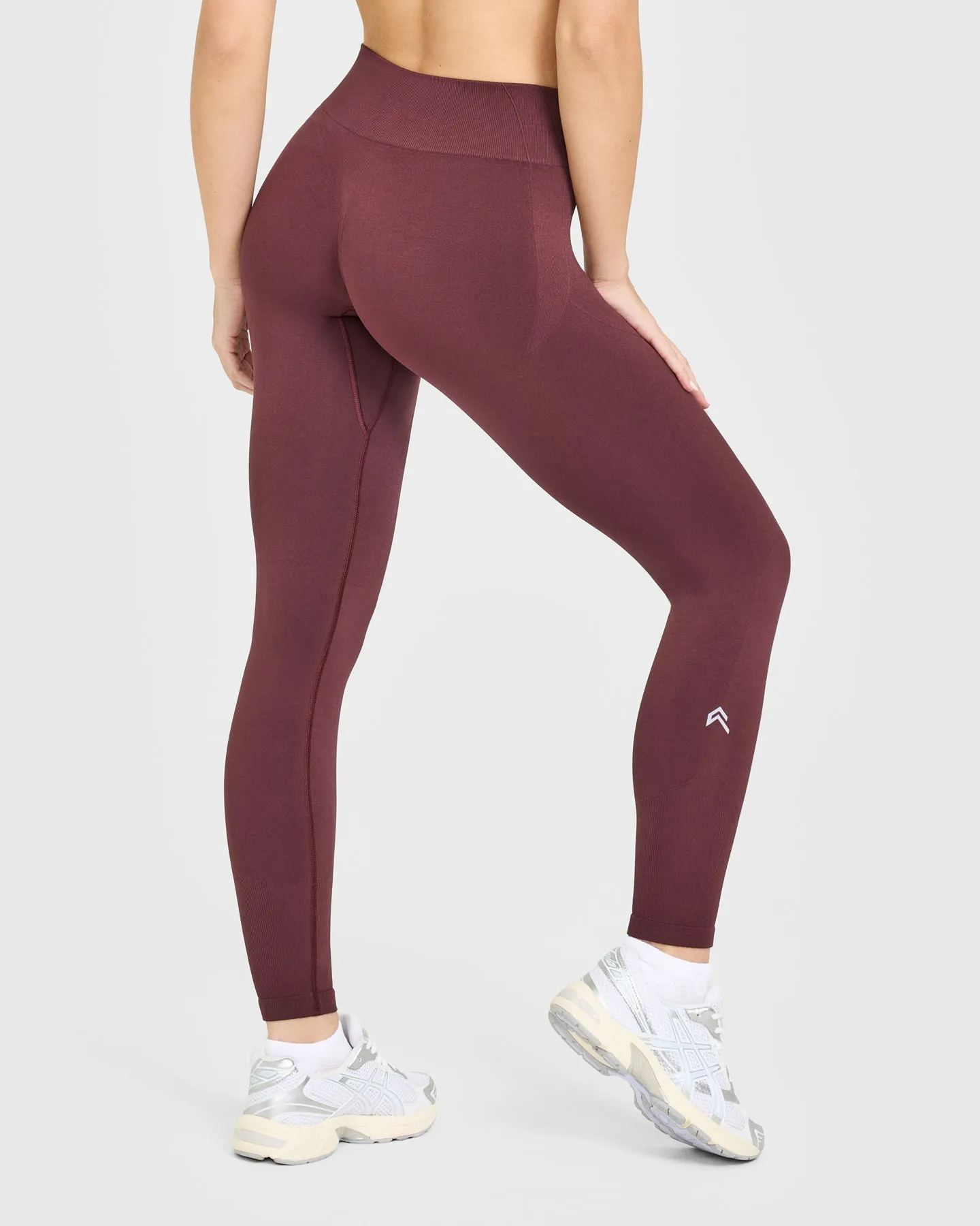 EnhanceLift™ Seamless Leggings with White Logo | Velvet Mocha sold by Oner Active