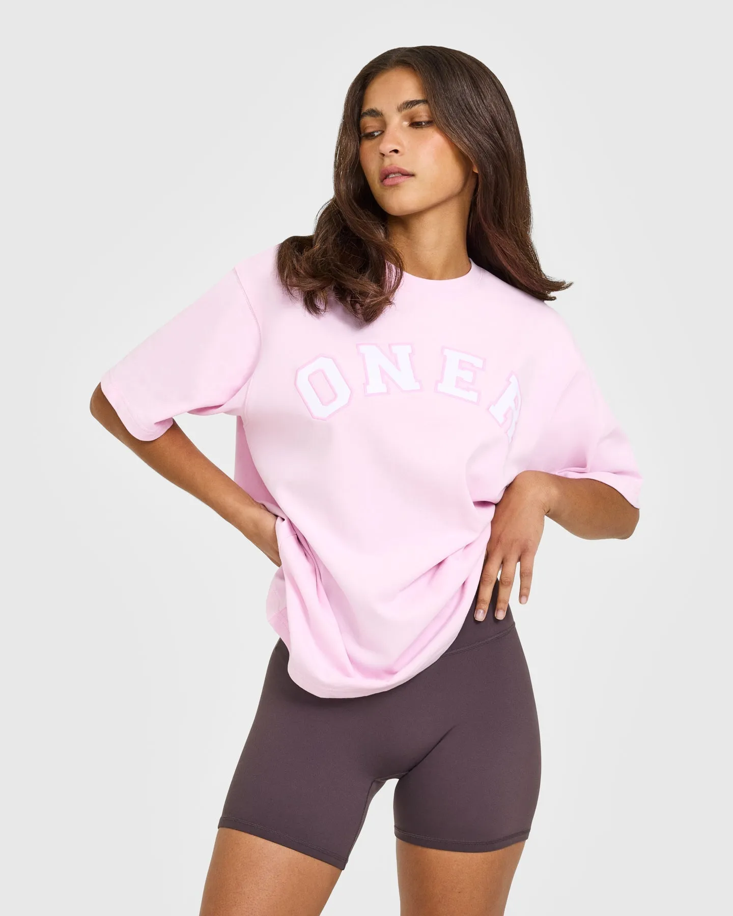 Oversized Oner Girlfriend Washed T-Shirt | Chalk Pink sold by Oner Active