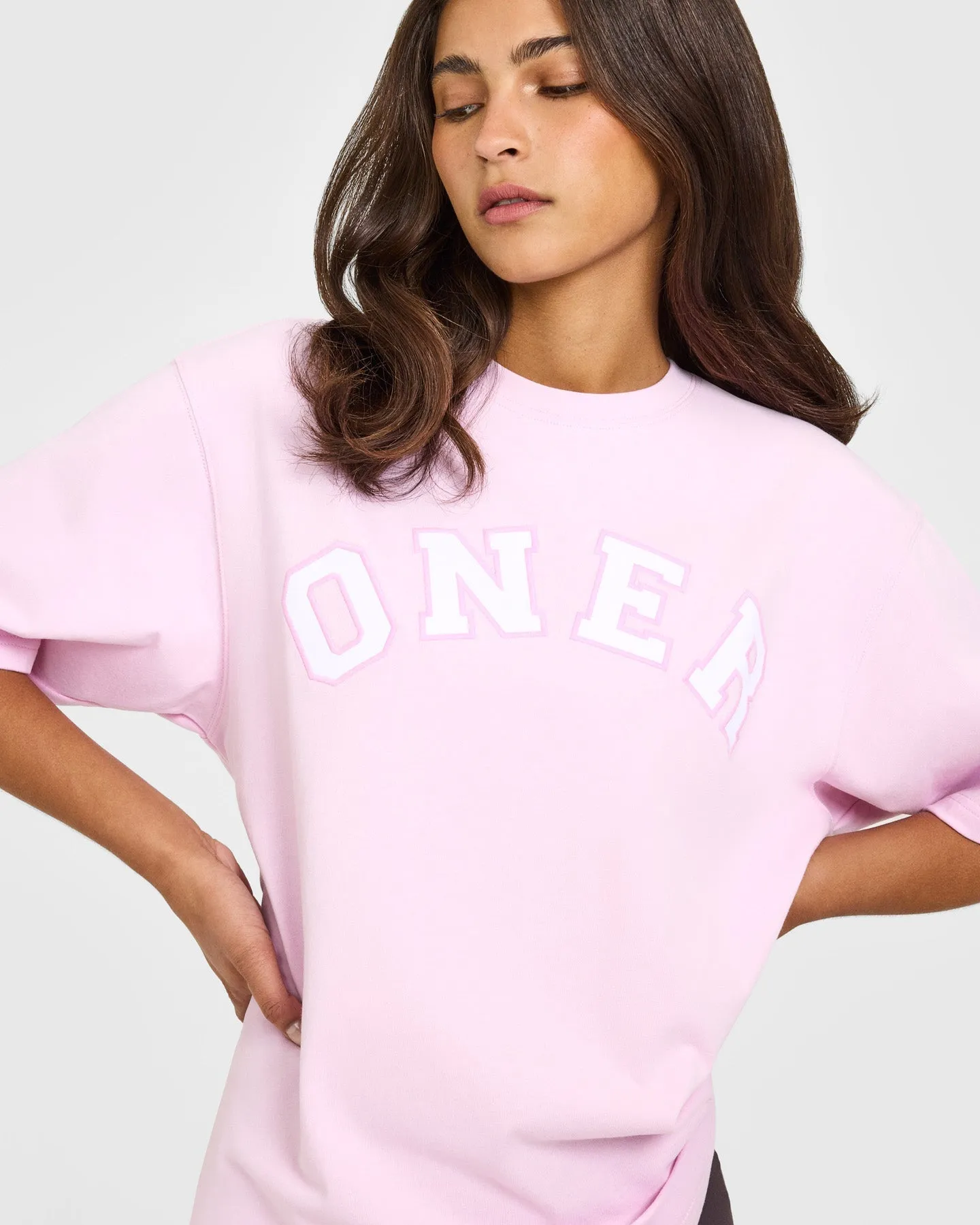 Oversized Oner Girlfriend Washed T-Shirt | Chalk Pink sold by Oner Active product image thumbnail 5