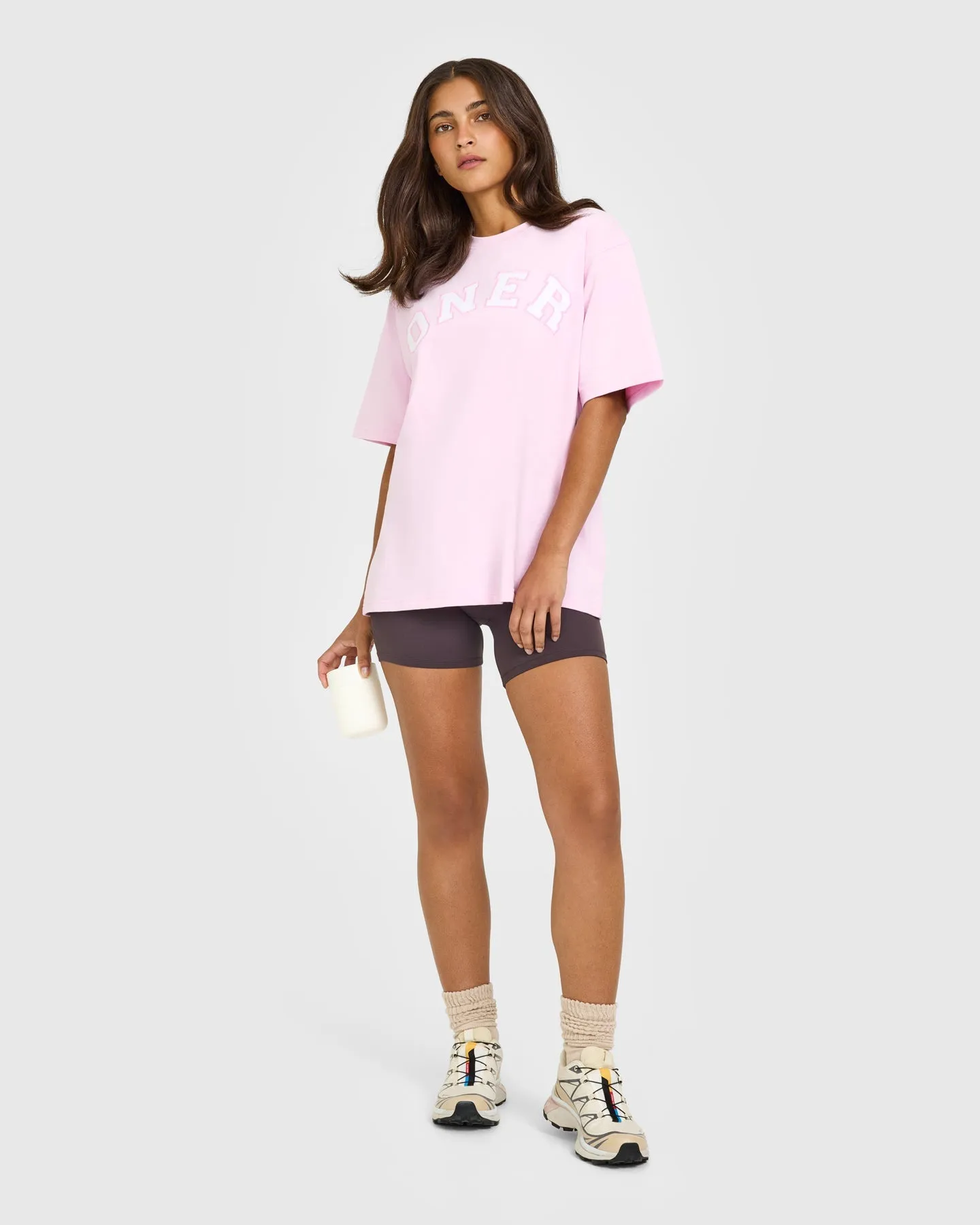 Oversized Oner Girlfriend Washed T-Shirt | Chalk Pink sold by Oner Active product image thumbnail 3