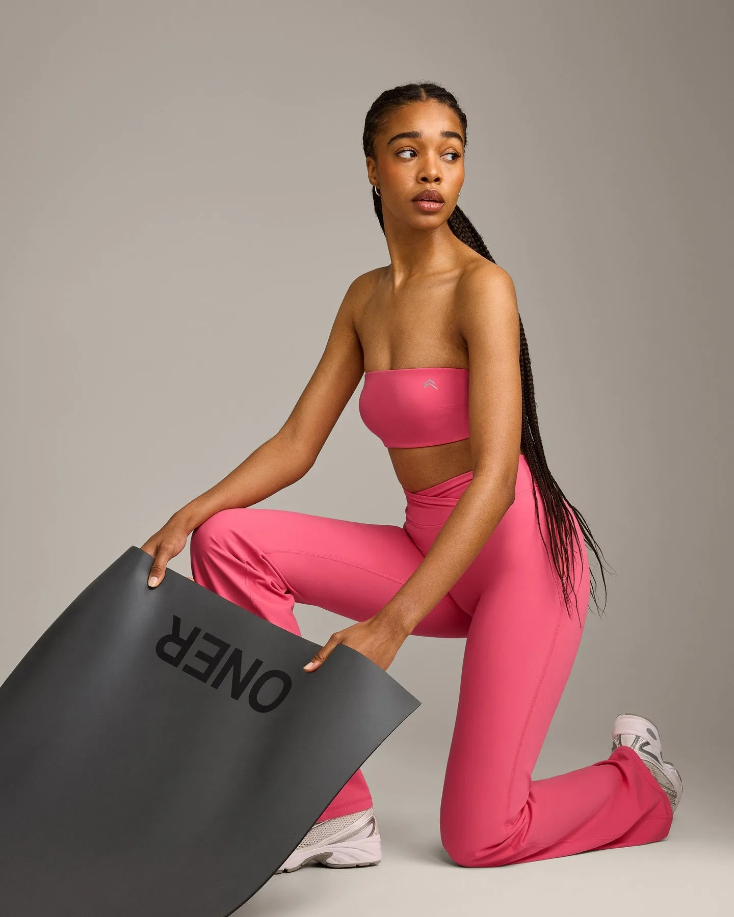 UnifiedMove Micro Bandeau Bralette with Reflective Logo | Hot Girl Pink sold by Oner Active product image thumbnail 4