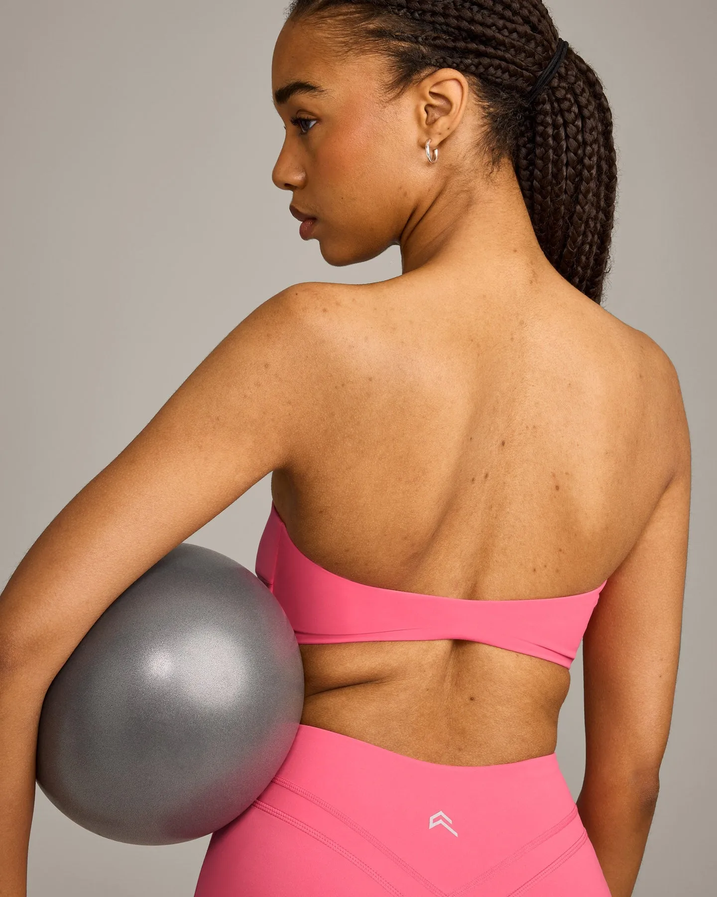 UnifiedMove Micro Bandeau Bralette with Reflective Logo | Hot Girl Pink sold by Oner Active product image thumbnail 5
