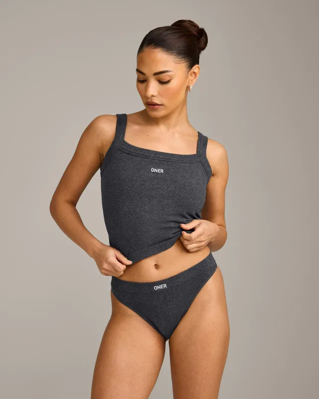 Seamless Scoop Neck Vest | Charcoal Marl sold by Oner Active