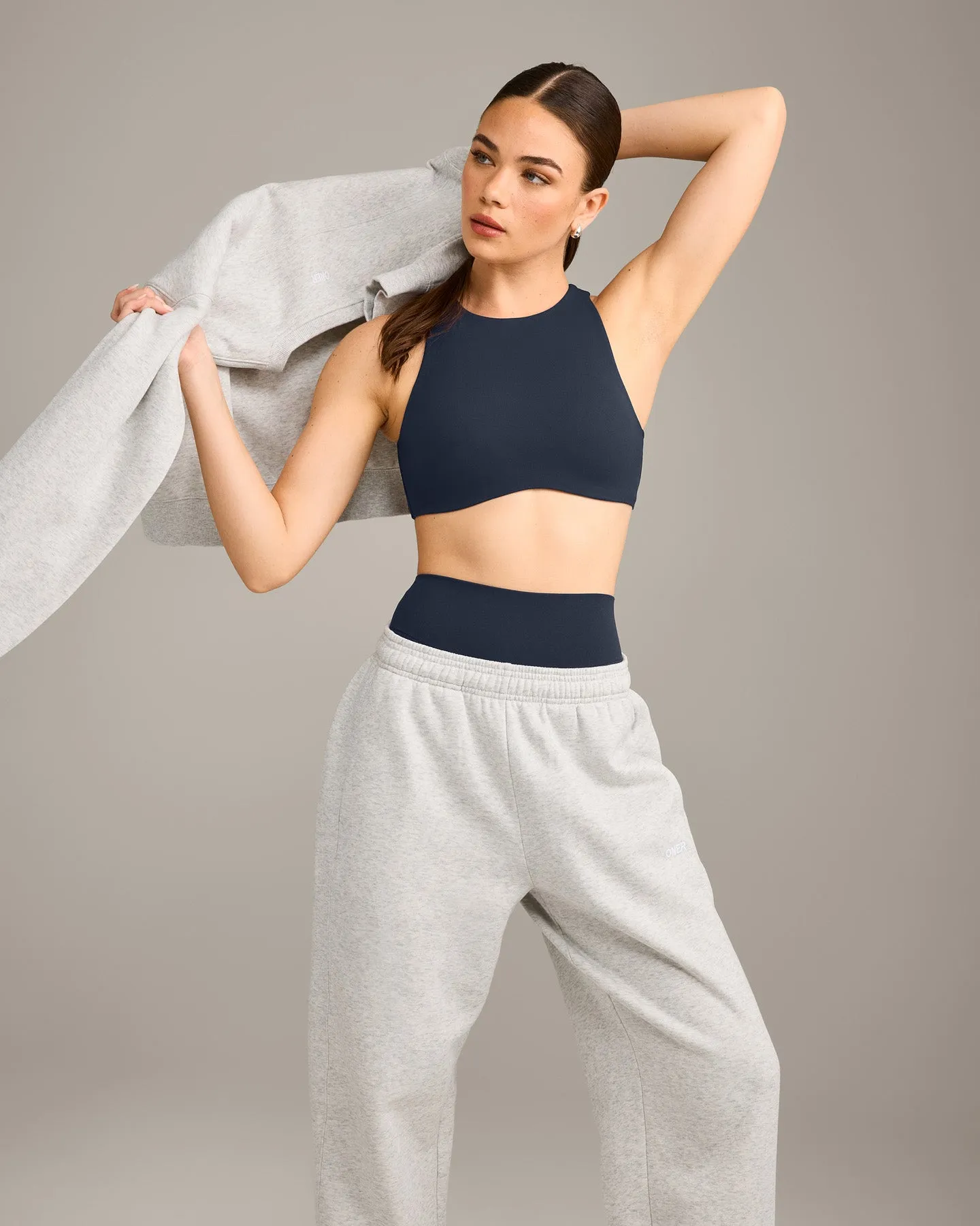 SoftMotion™ High Neck Sports Bra with Grey Logo | True Blue sold by Oner Active product image thumbnail 4