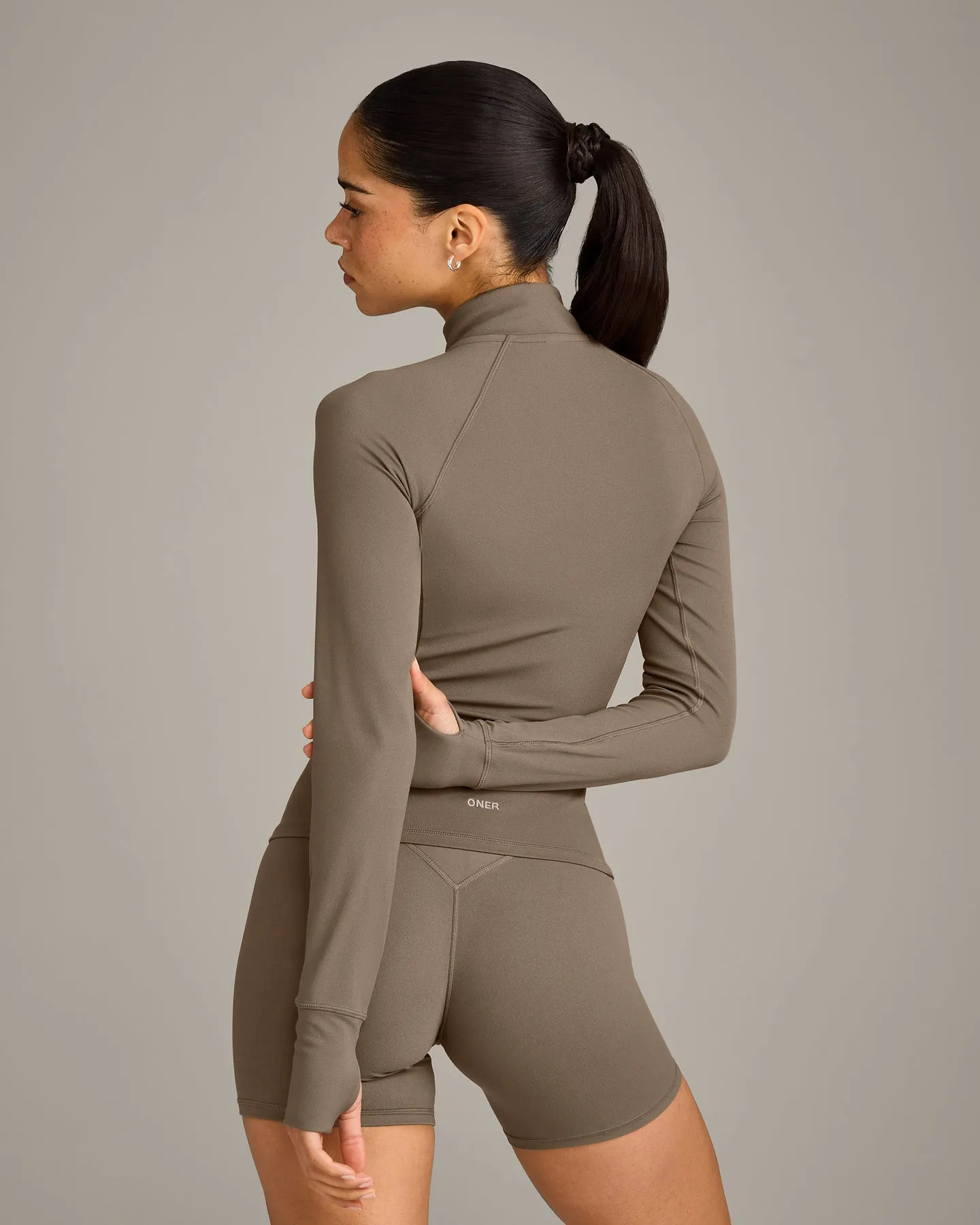 SoftMotion™ Jacket with Grey Logo | Moss Brown sold by Oner Active product image thumbnail 2