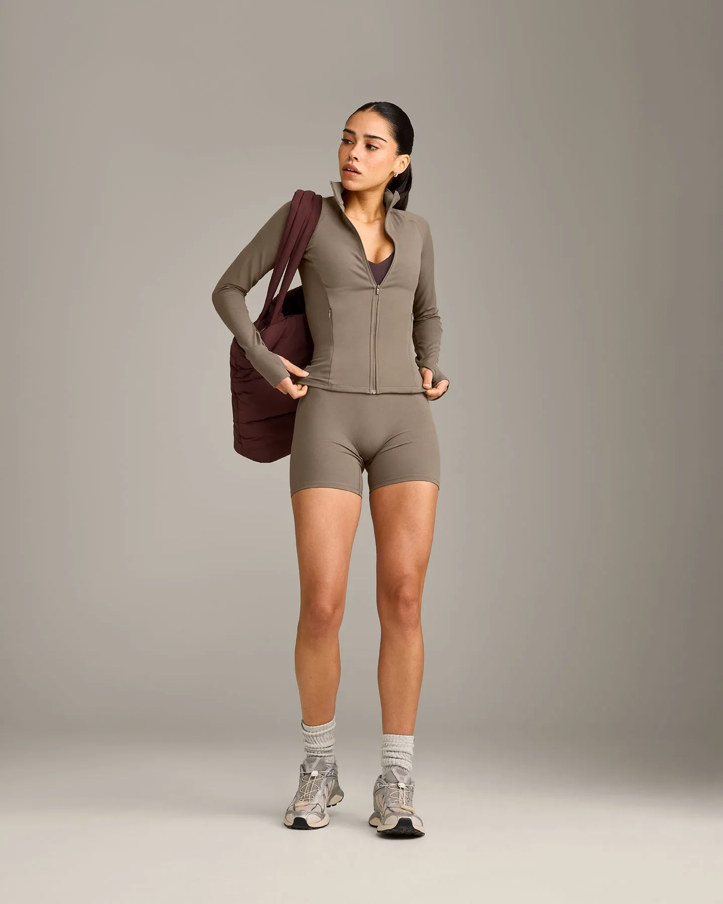 SoftMotion™ Jacket with Grey Logo | Moss Brown sold by Oner Active product image thumbnail 3