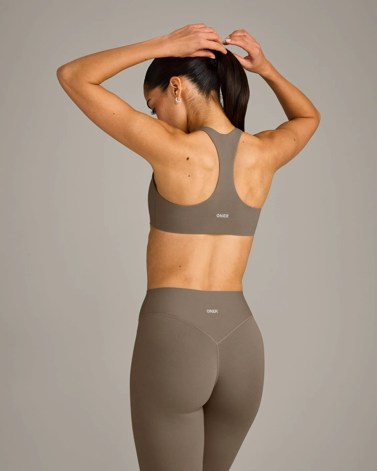 SoftMotion™ Bralette with Grey Logo | Moss Brown sold by Oner Active product image thumbnail 2