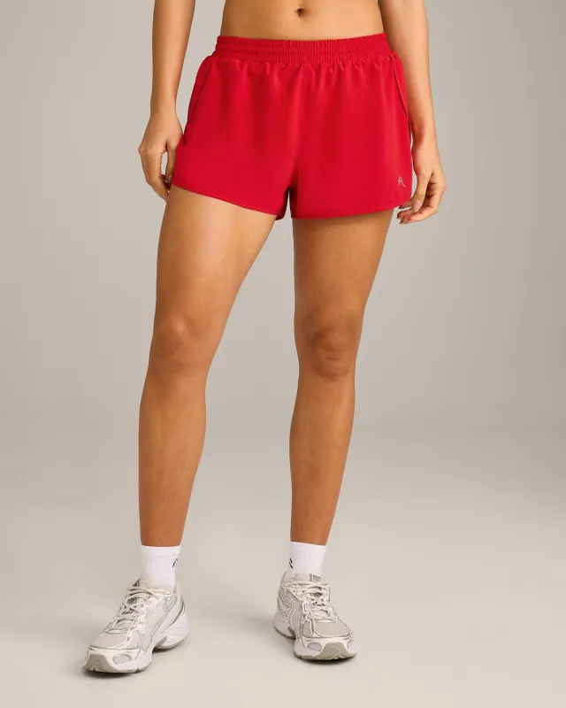 AirMove™ Lined Shorts 2" with Reflective Logo | Fiery Red sold by Oner Active