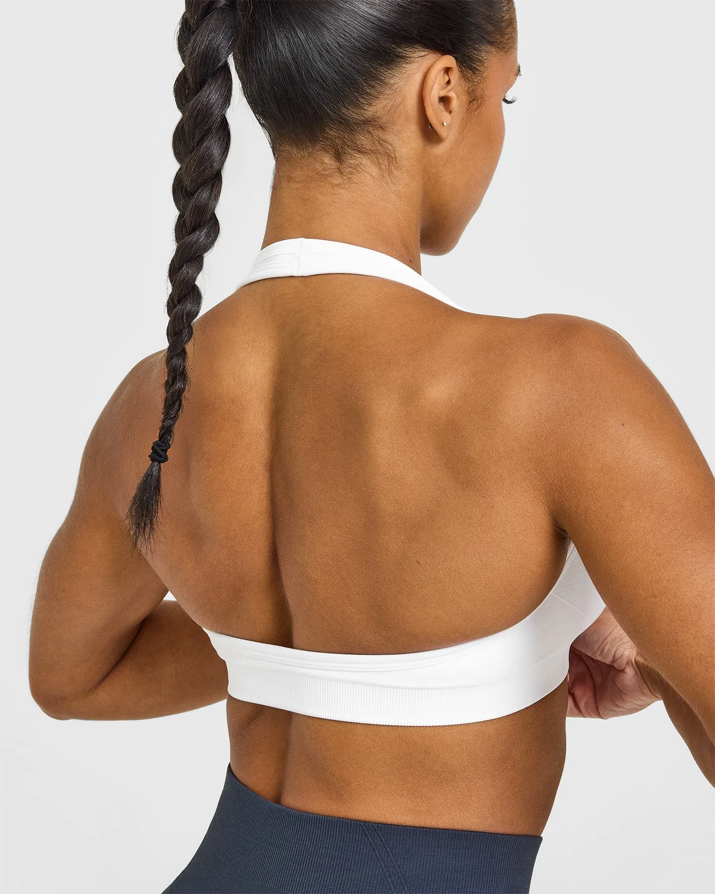 EffortlessLift™ Seamless Halter Neck Sports Bra | White sold by Oner Active product image thumbnail 4