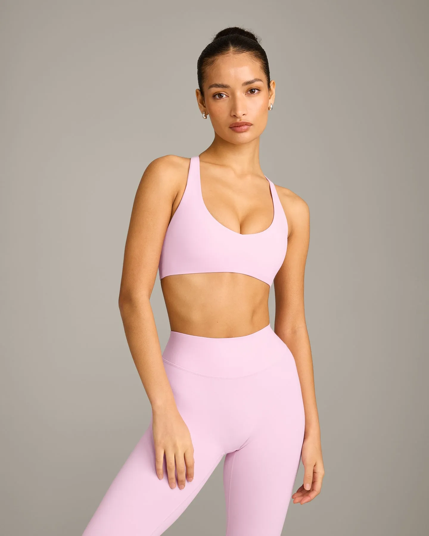 SoftMotion™ Bralette with Grey Logo | Chalk Pink sold by Oner Active