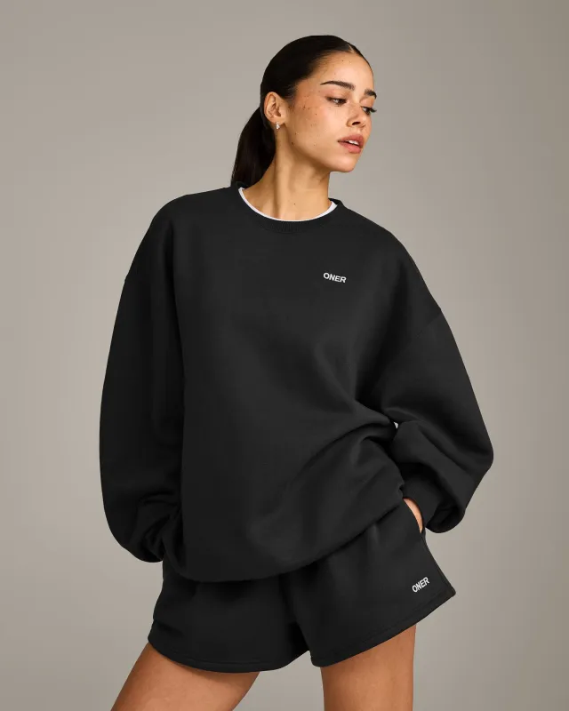 Foundations Cosy Oversized Sweatshirt | Soft Black made by Oner Active