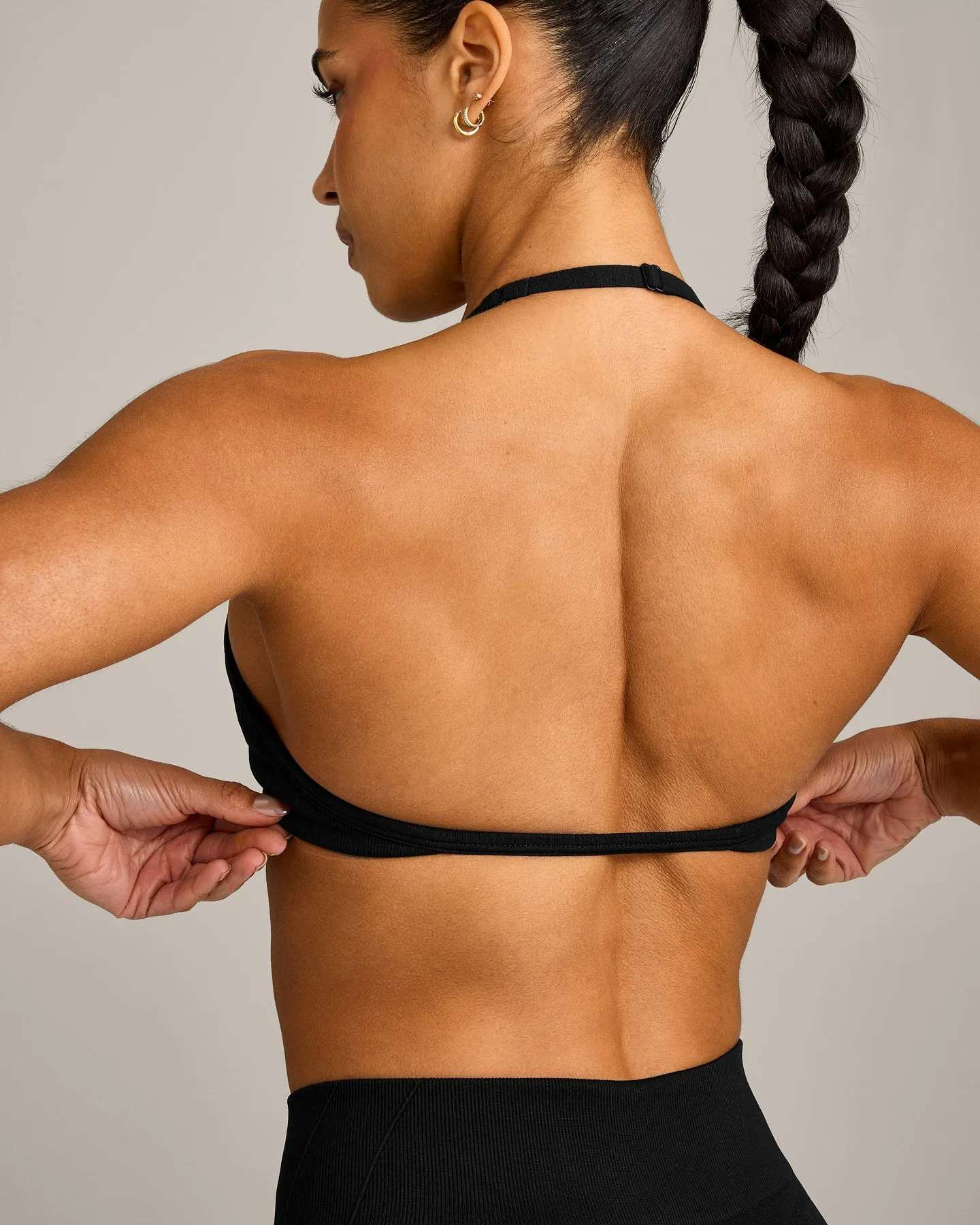 EnhanceLift™ Seamless Minimal Halter Neck Bralette | Black sold by Oner Active product image thumbnail 4