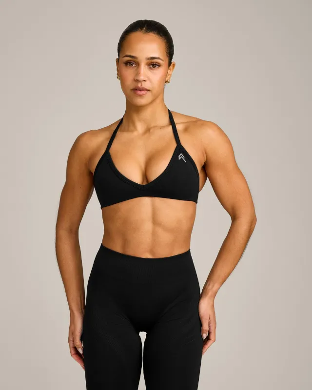 EnhanceLift™ Seamless Minimal Halter Neck Bralette | Black made by Oner Active