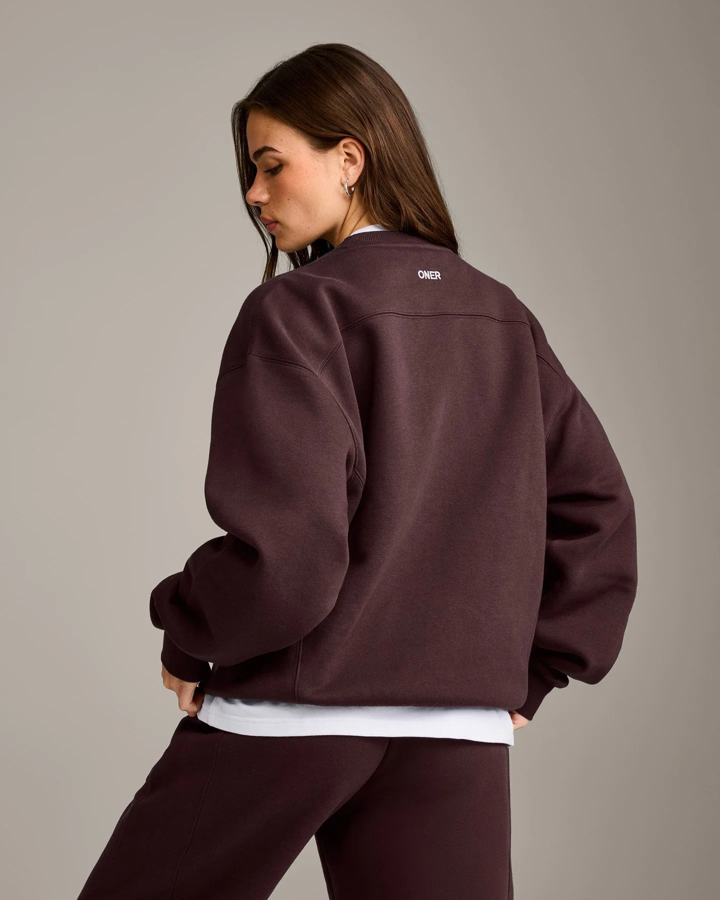 Foundations Cosy Crew Neck Sweatshirt | Plum Brown sold by Oner Active product image thumbnail 2
