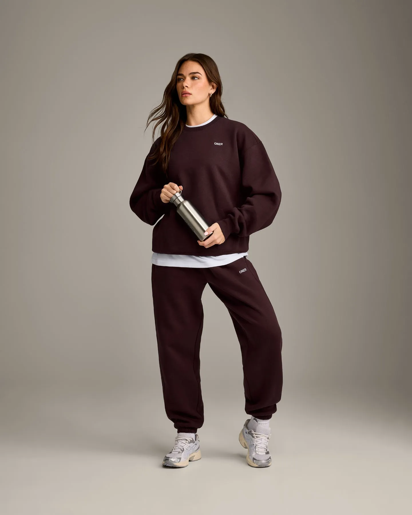 Foundations Cosy Crew Neck Sweatshirt | Plum Brown sold by Oner Active product image thumbnail 3