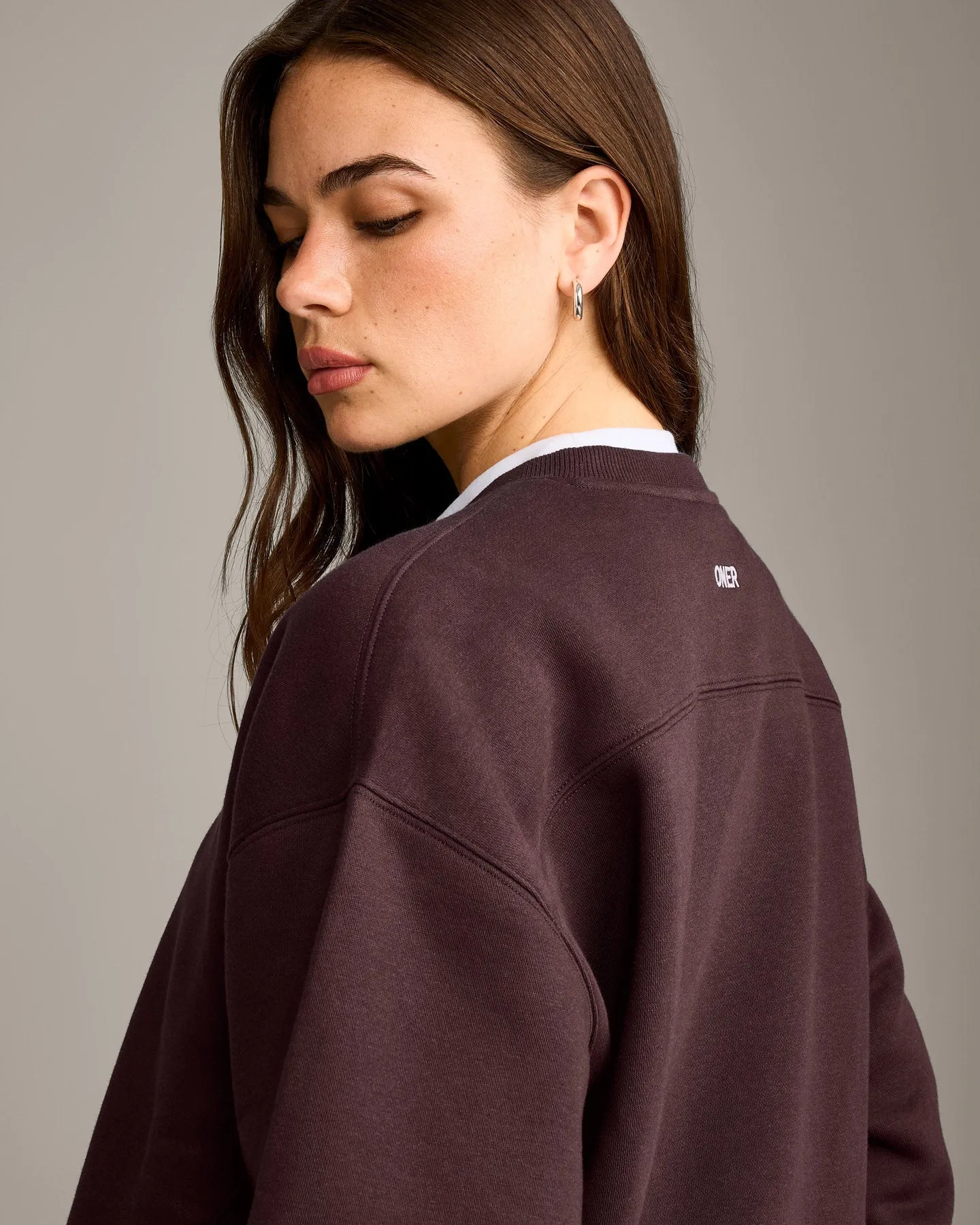 Foundations Cosy Crew Neck Sweatshirt | Plum Brown sold by Oner Active product image thumbnail 4