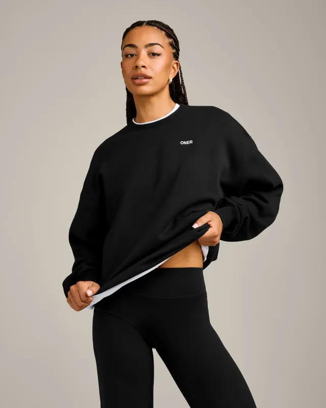 Foundations Cosy Crew Neck Sweatshirt | Black made by Oner Active