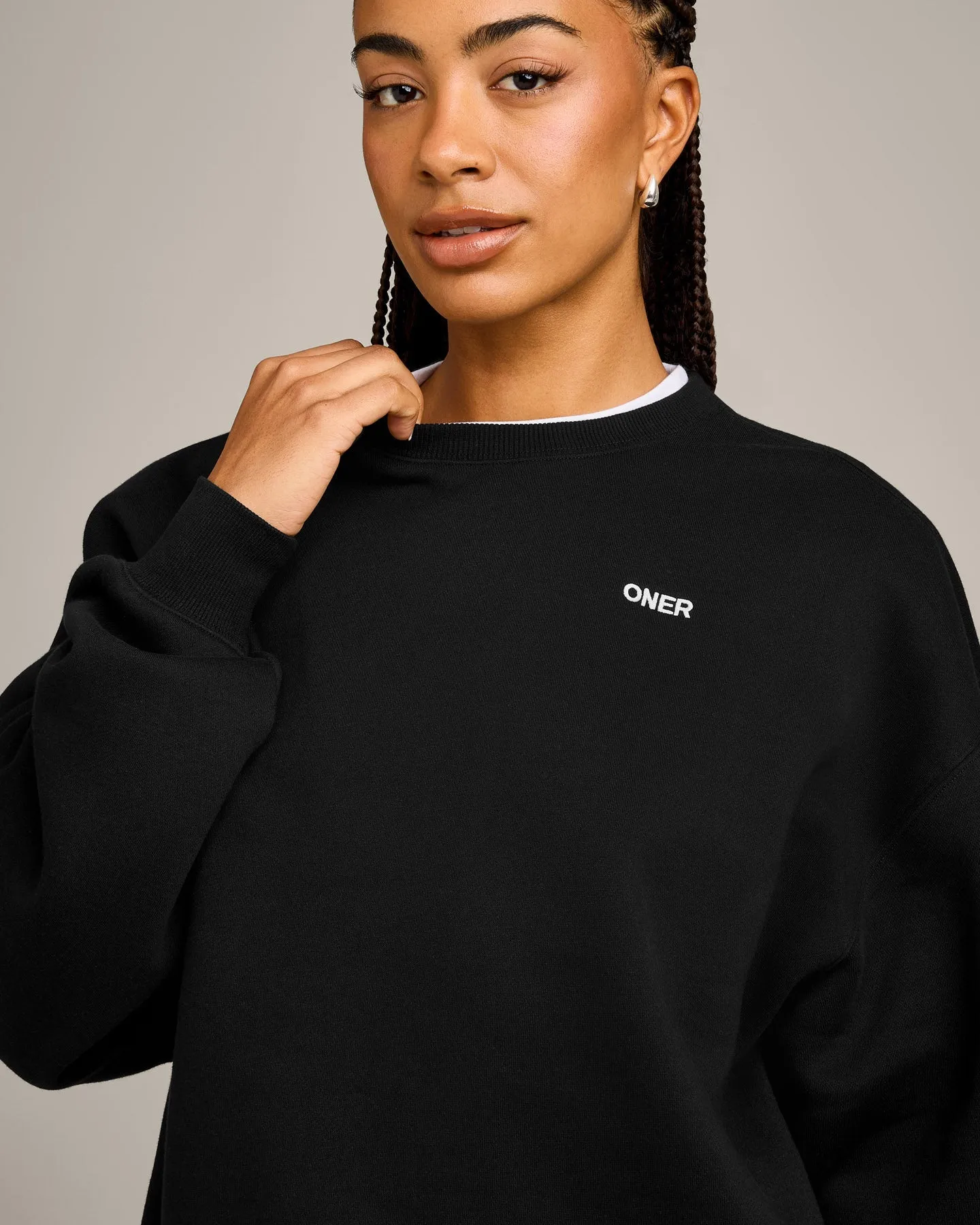Foundations Cosy Crew Neck Sweatshirt | Black sold by Oner Active product image thumbnail 5