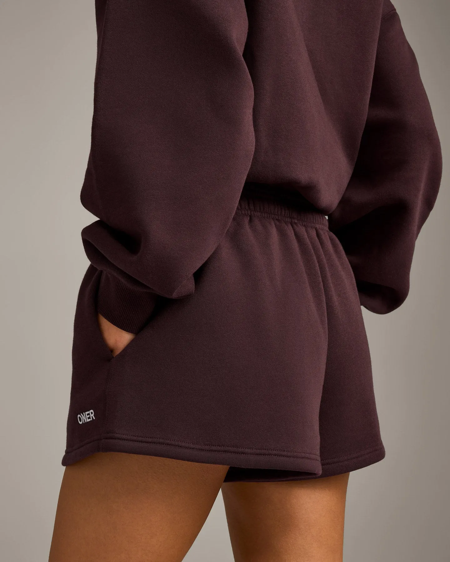 Foundations Cosy Oversized Shorts | Plum Brown sold by Oner Active product image thumbnail 4