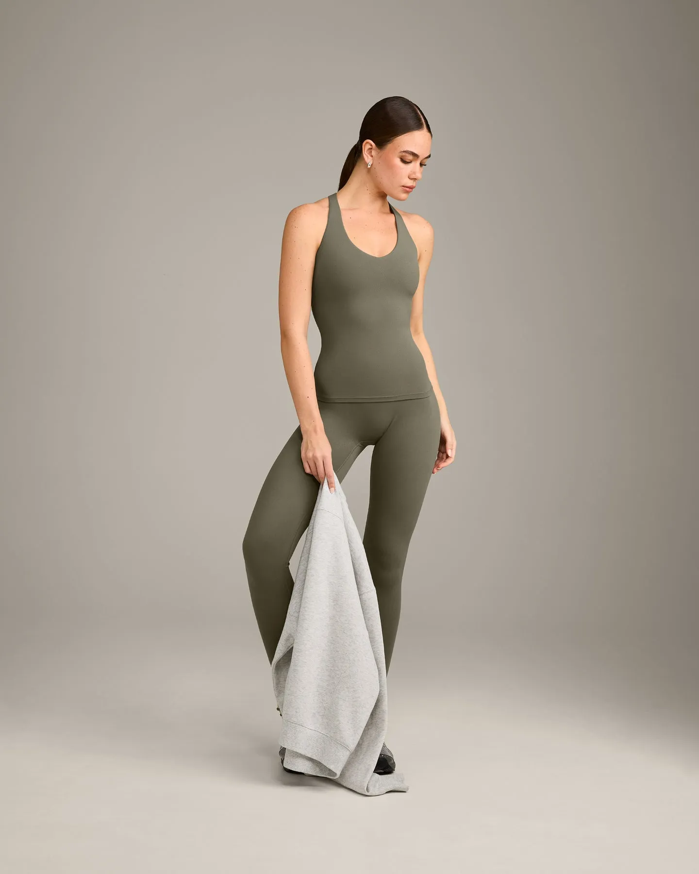 SoftMotion™ Racer Back Vest with Built in Bra Shelf with Grey Logo | Alpine Green sold by Oner Active product image thumbnail 3