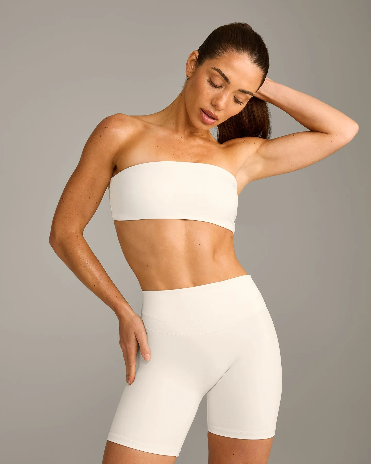 UnifiedMove™ Micro Bandeau Bralette with Reflective Logo | Marshmallow White sold by Oner Active