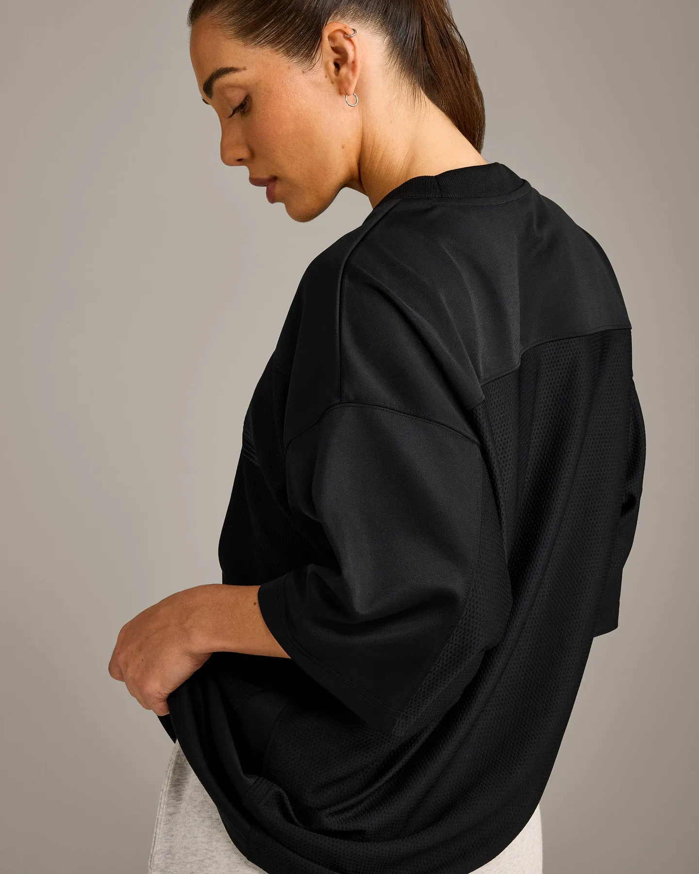 Oversized V Neck T-Shirt with Oner Graphic | Black sold by Oner Active product image thumbnail 5