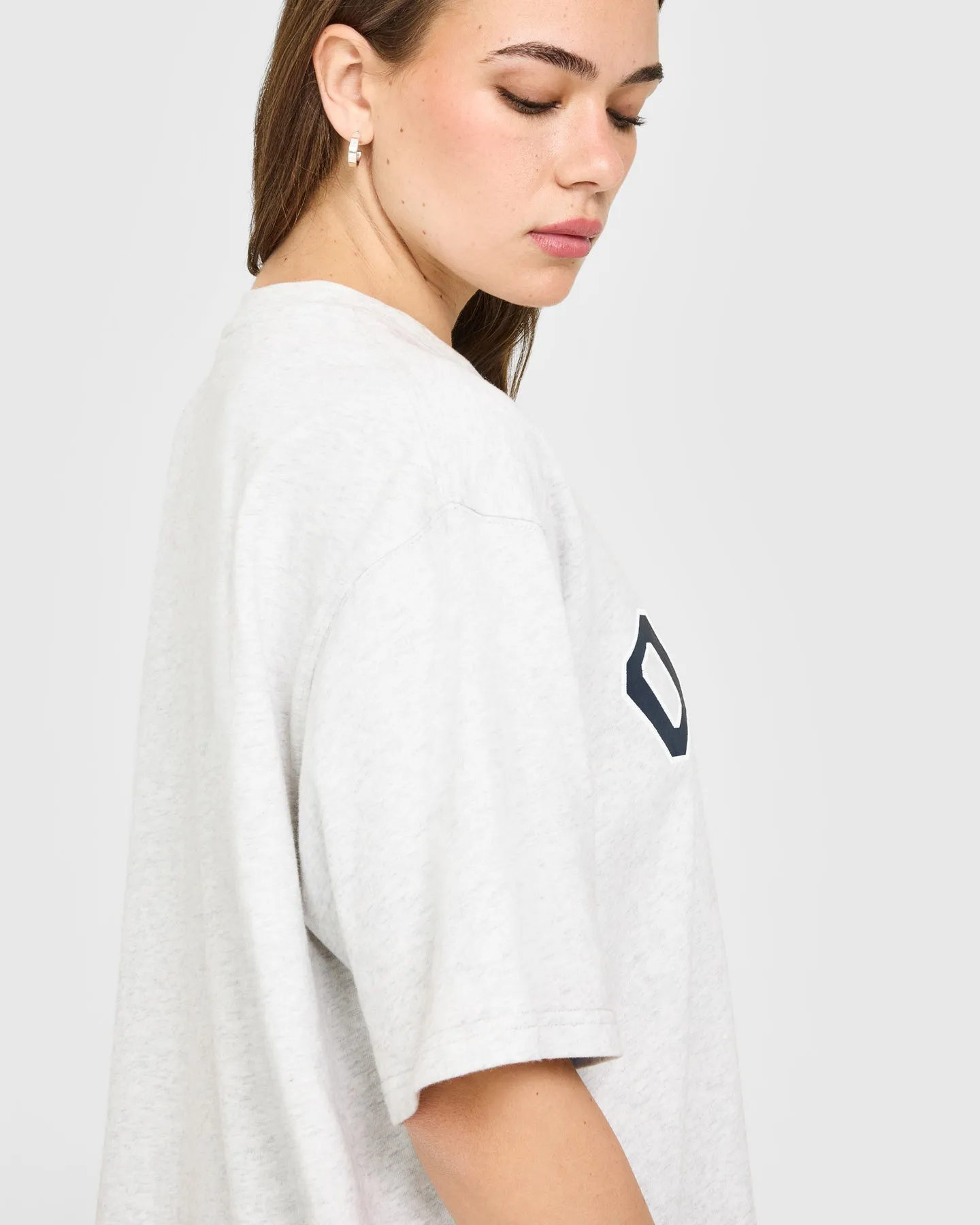 Oversized Oner Girlfriend Washed T-Shirt | Light Grey Marl sold by Oner Active product image thumbnail 4