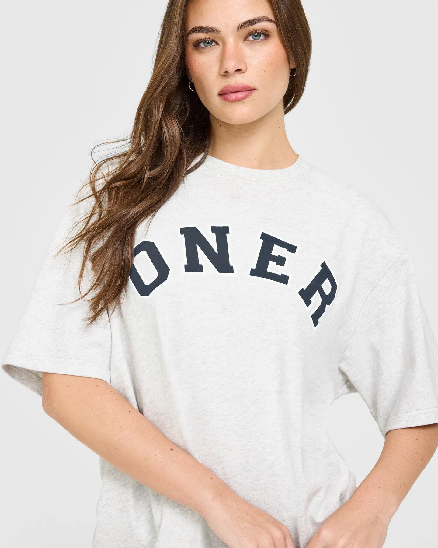 Oversized Oner Girlfriend Washed T-Shirt | Light Grey Marl sold by Oner Active product image thumbnail 5