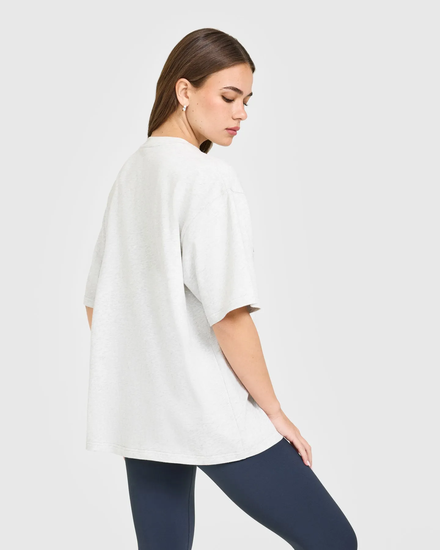 Oversized Oner Girlfriend Washed T-Shirt | Light Grey Marl sold by Oner Active product image thumbnail 2