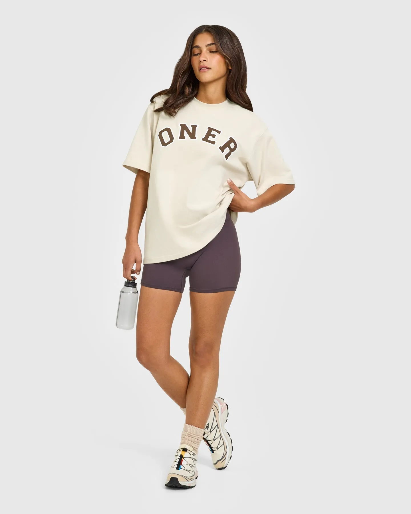 Oversized Oner Girlfriend Washed T-Shirt | Sand sold by Oner Active product image thumbnail 2