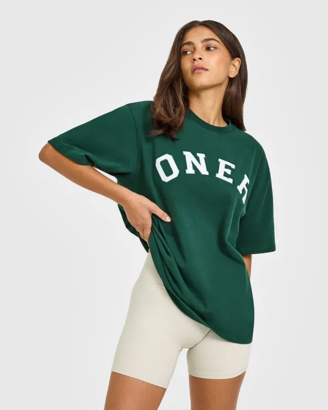 Oversized Oner Girlfriend Washed T-Shirt | Racing Green made by Oner Active
