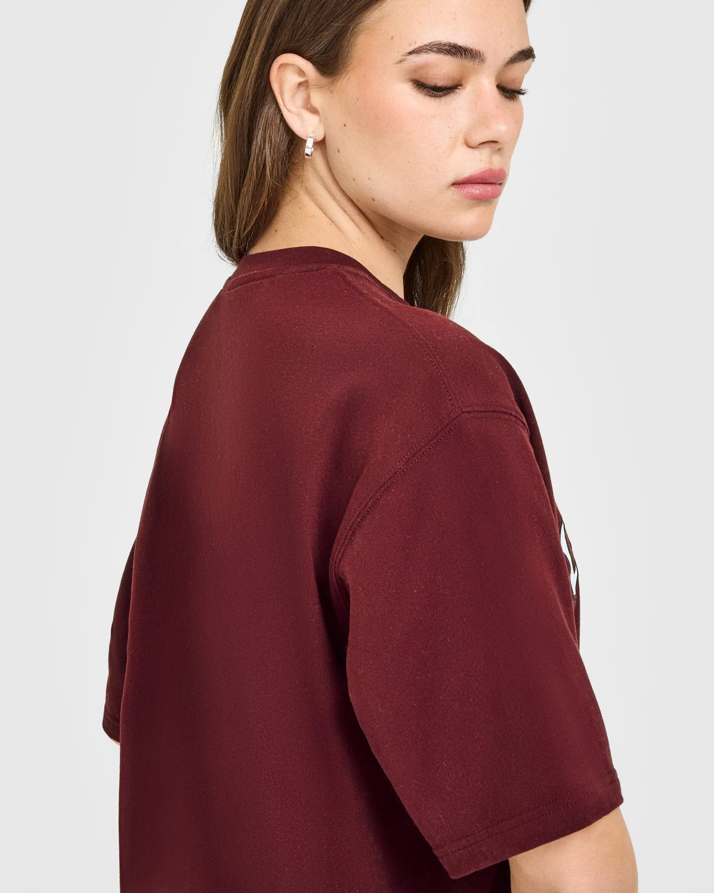 Oversized Oner Girlfriend Washed T-Shirt | Rosewood sold by Oner Active product image thumbnail 4