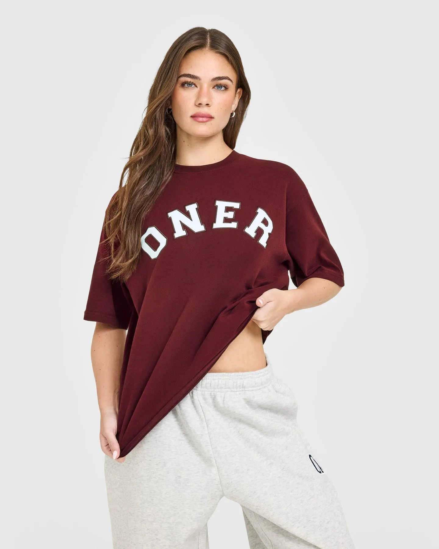 Oversized Oner Girlfriend Washed T-Shirt | Rosewood sold by Oner Active