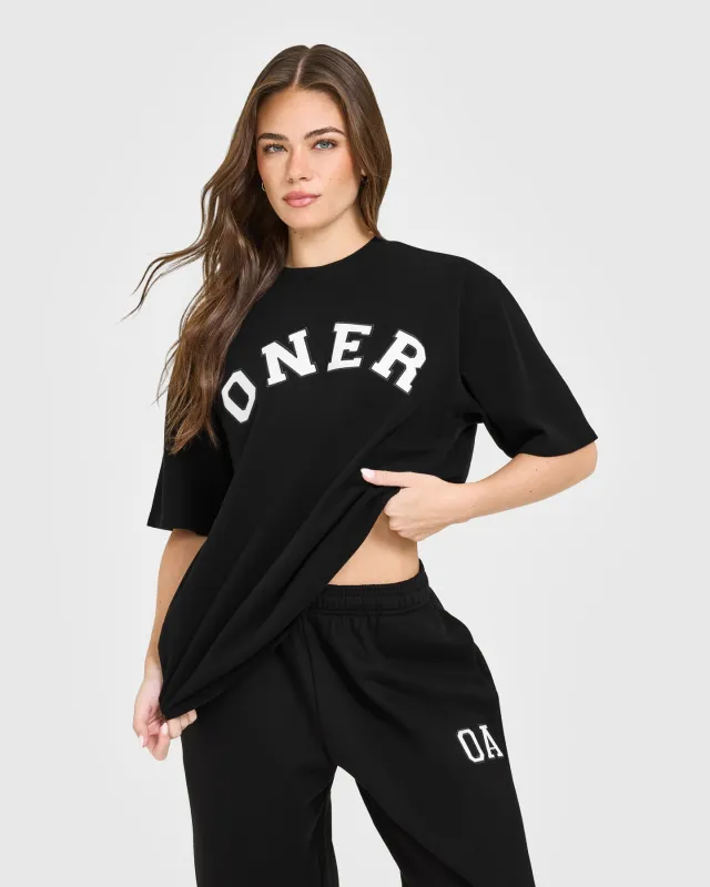 Oversized Oner Girlfriend Washed T-Shirt | Black made by Oner Active