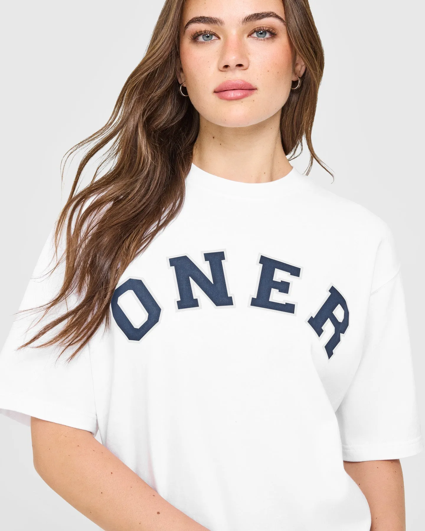 Oversized Oner Girlfriend Washed T-Shirt | White sold by Oner Active product image thumbnail 2