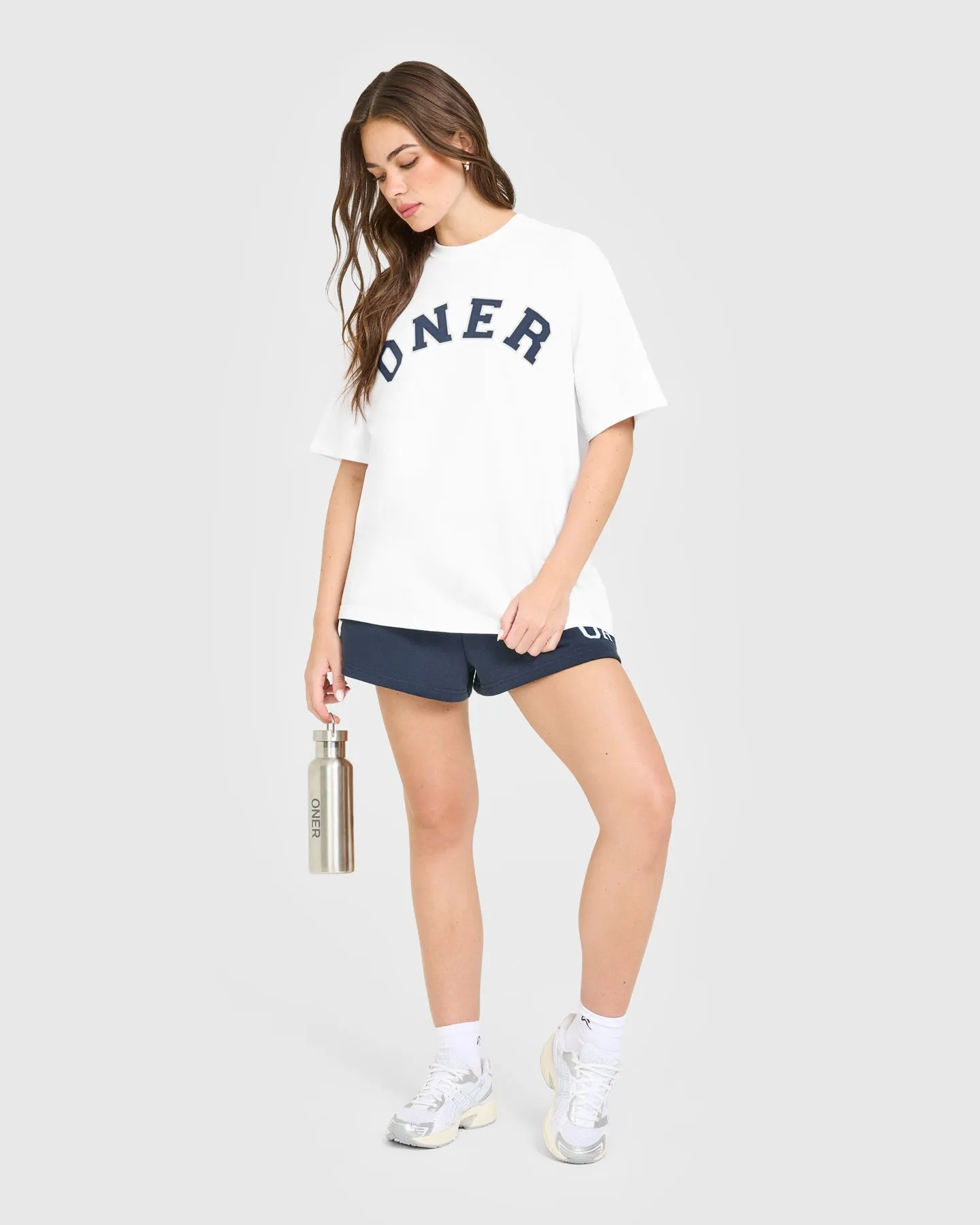 Oversized Oner Girlfriend Washed T-Shirt | White sold by Oner Active product image thumbnail 3