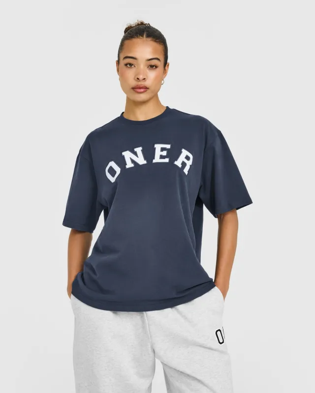 Oversized Oner Girlfriend Washed T-Shirt | True Blue made by Oner Active
