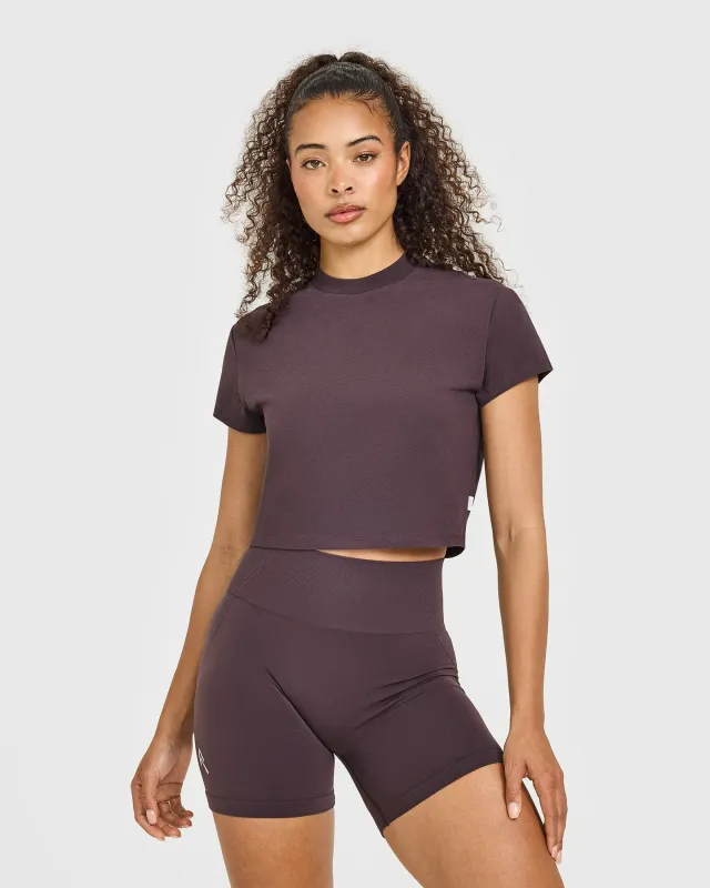 Cotton Relaxed T-Shirt | Umber Brown made by Oner Active