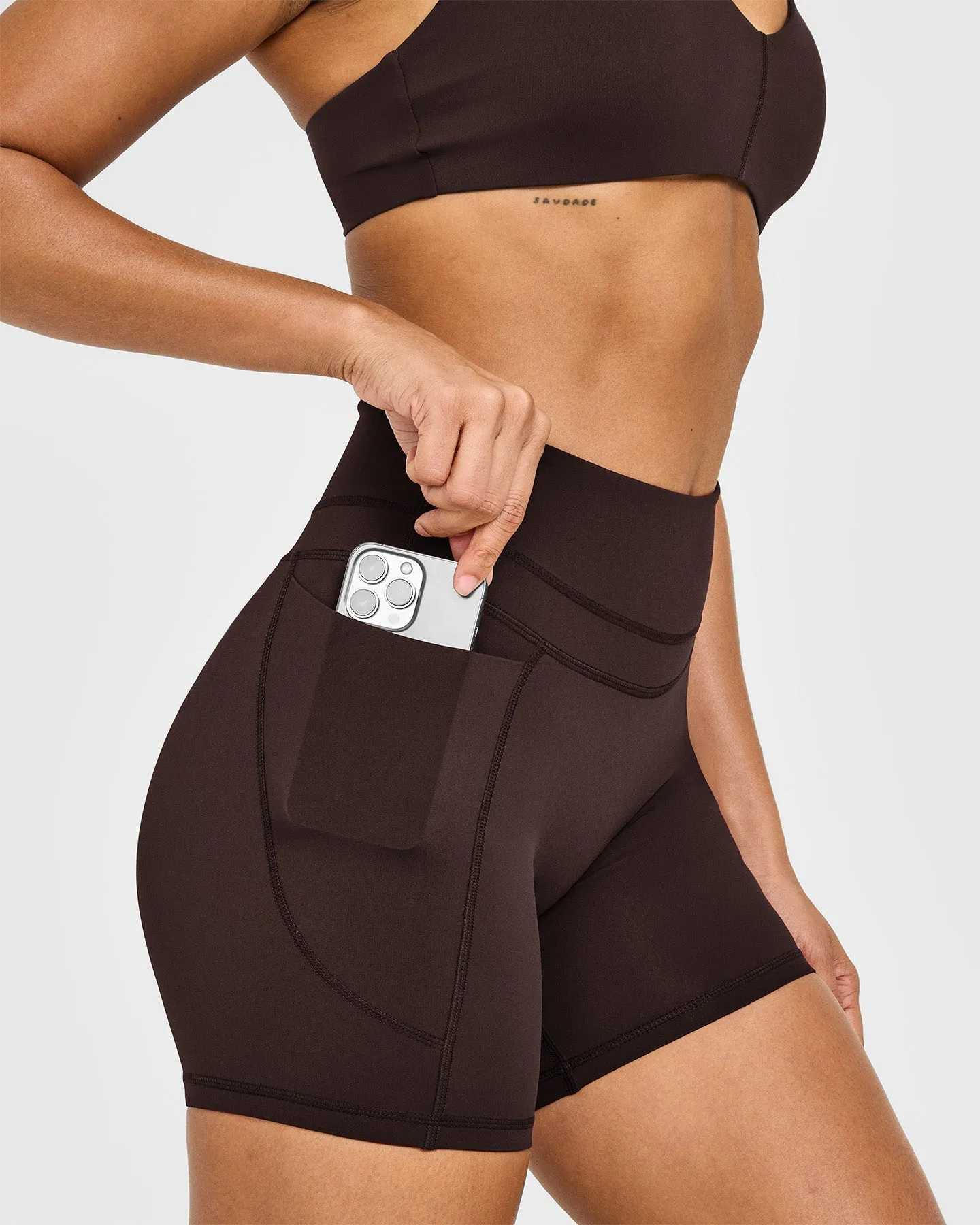 UnifiedMove™ High Waisted Pocket Shorts 6" | 70% Cocoa sold by Oner Active product image thumbnail 5