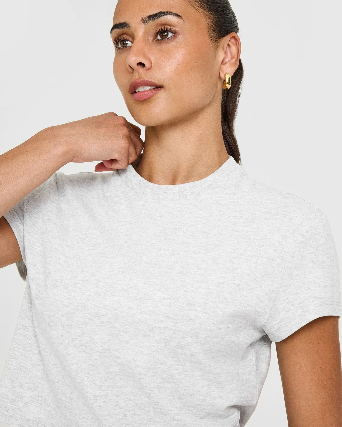 Cotton Relaxed T-Shirt | Light Grey Marl sold by Oner Active product image thumbnail 3
