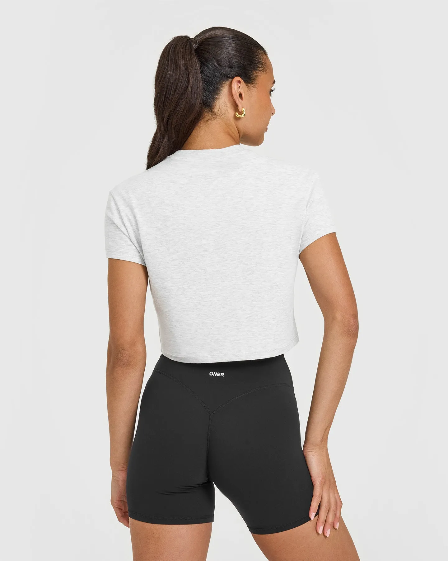 Cotton Relaxed T-Shirt | Light Grey Marl sold by Oner Active product image thumbnail 4