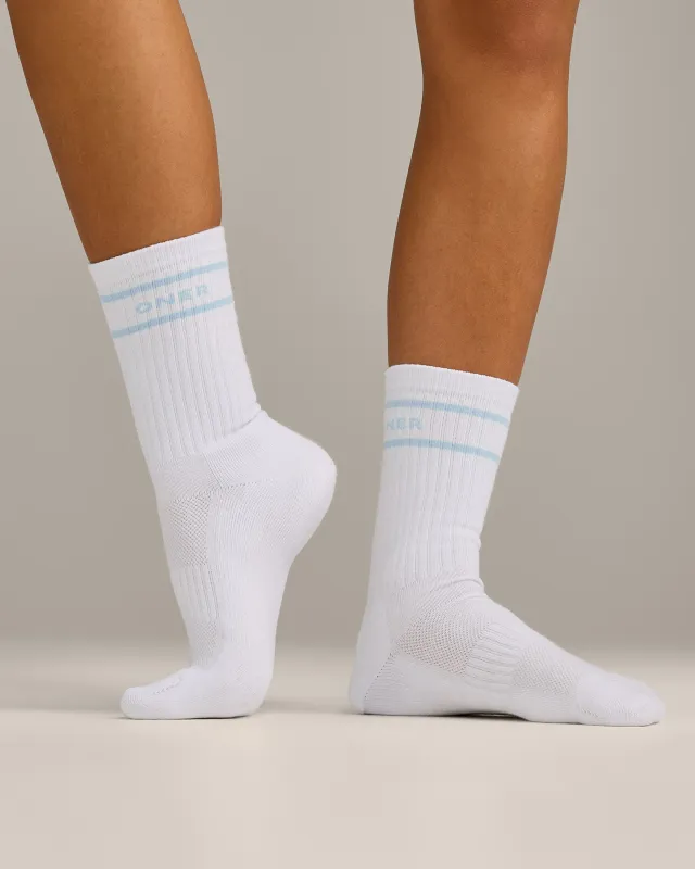 Varsity Stripe Long Crew Socks 1 Pack | Cloud Blue made by Oner Active
