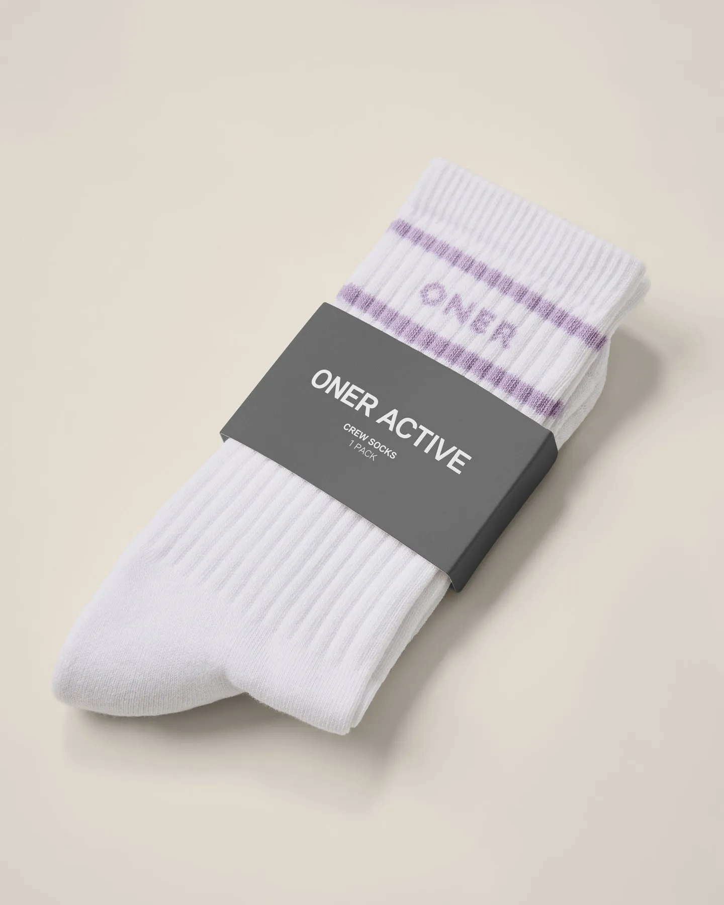 Varsity Stripe Long Crew Socks 1 Pack | Lavender Purple sold by Oner Active product image thumbnail 5