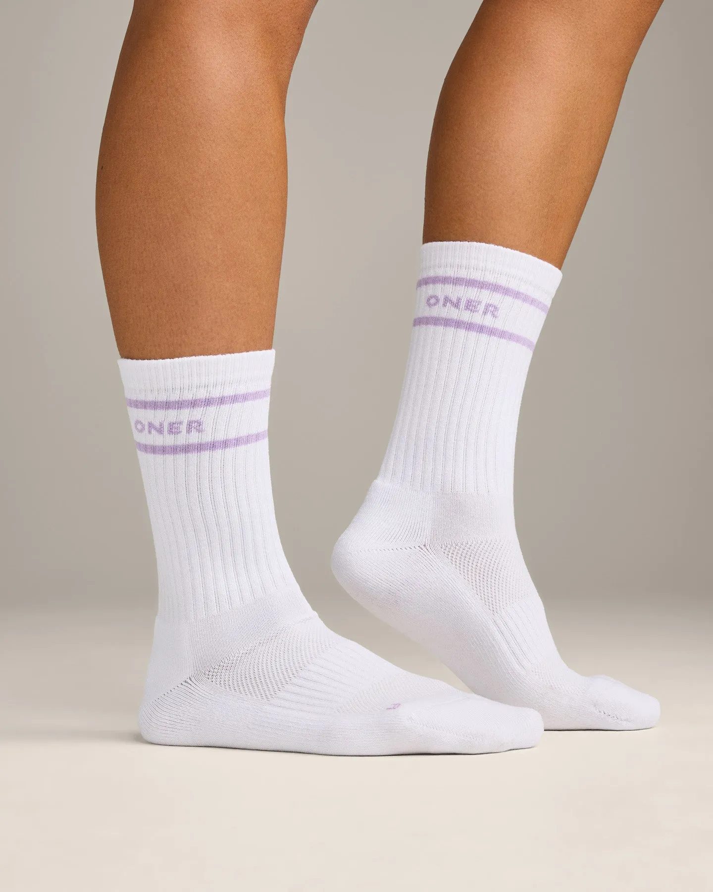 Varsity Stripe Long Crew Socks 1 Pack | Lavender Purple sold by Oner Active product image thumbnail 4